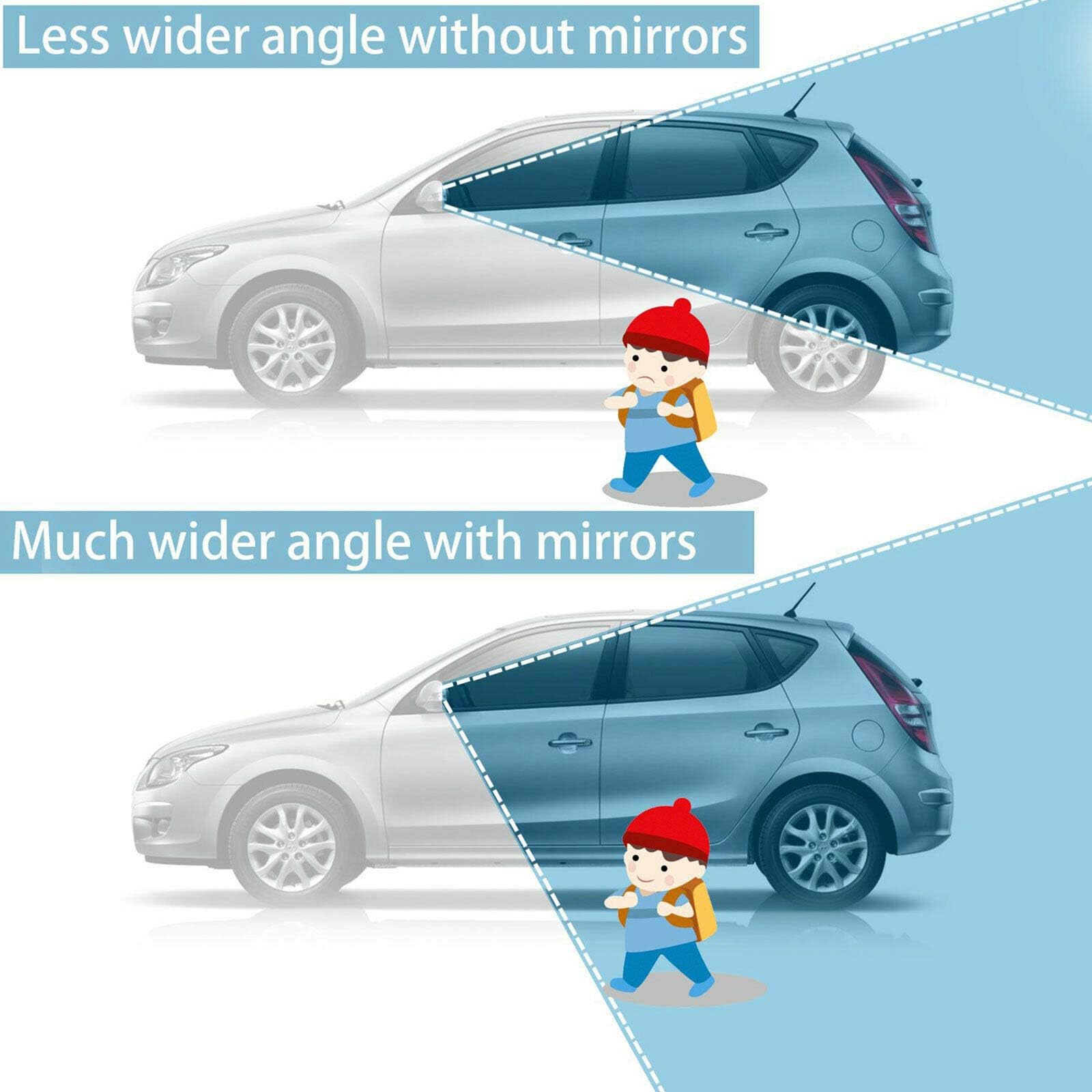 Linkstyle 2 szt. Lusterka Martwego Pola, Wodoodporne HD Lusterko Boczne, Regulowane 360° do Aut Osobowych Ciężarowych Suv-Ów Kamperów