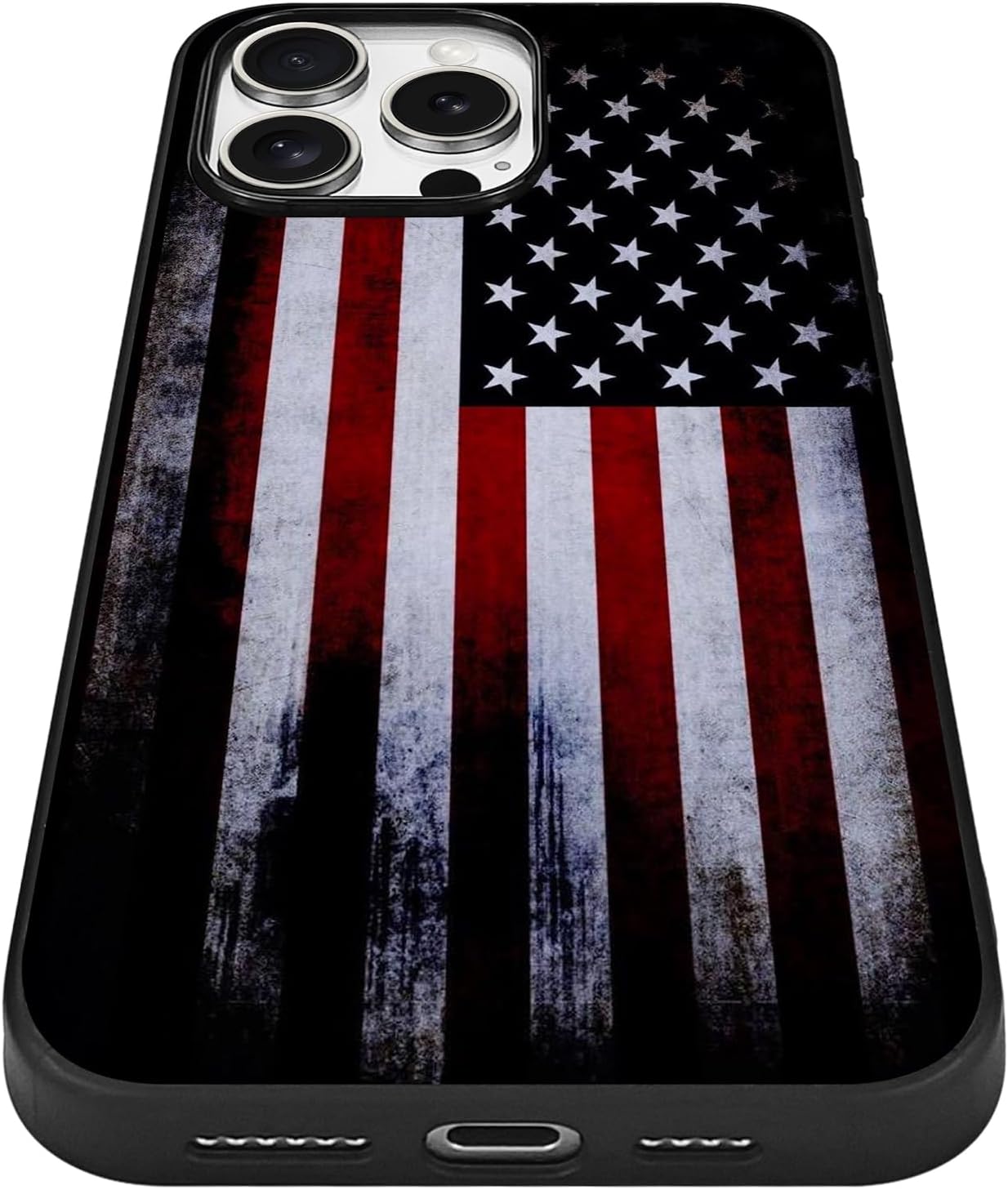 Tnarru Compatible with iPhone 15 Pro Max Case American Flag Pattern Military-Grade Drop Protection Non-Slip Sides Anti-Scratch Back Shockproof Lightweight Slim Case for iPhone 15 Pro Max - Image 4