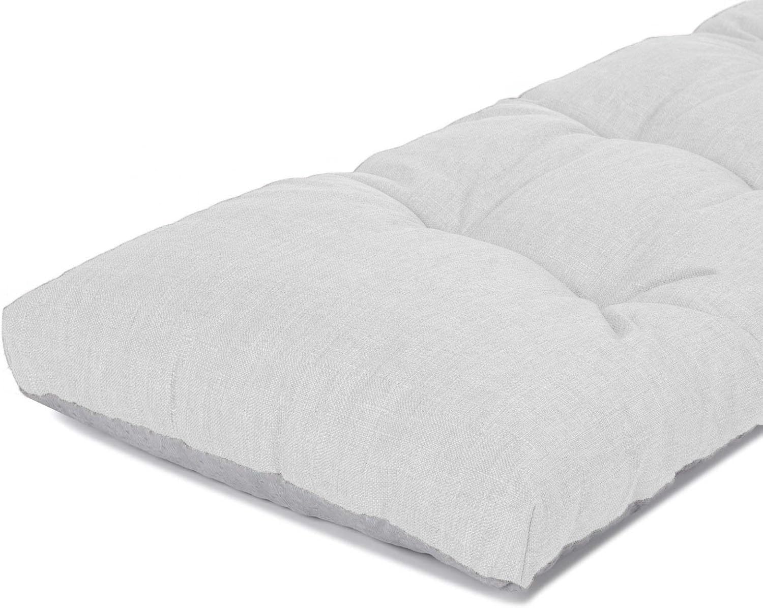 Coussin de banc de jardin 160x55 cm blanc et confortable pour terrasse