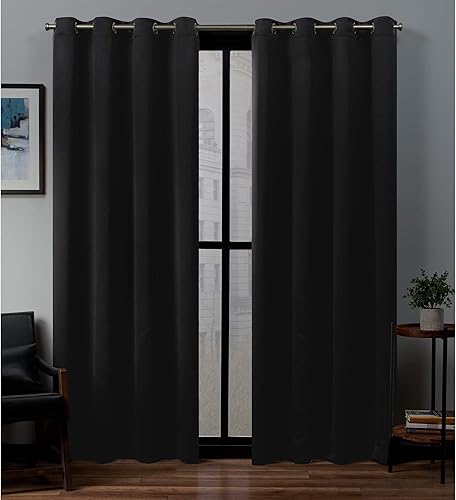 Exclusive Home Curtains - Par de paneles de cortinas, modelo Academy, con ojales para bloqueo total de luz