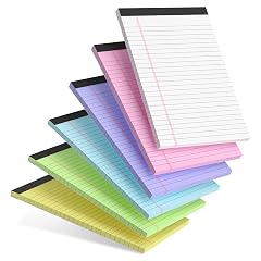 6pcs Small Note Pads 5x8 Notebook Colored Legal Pads Paper College Ruled Notepad Writing Pads 5 x 8