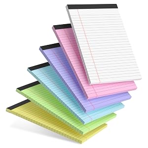 6pcs Small Note Pads 5x8 Notebook Colored Legal Pads Paper College Ruled Notepad Writing Pads 5 x 8