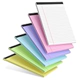 AILZFEI 6pcs Small Note Pads 5x8 Notebook Colored Legal Pads Paper College Ruled Notepad Writing Pads 5 x 8 Perforated Narrow Ruled Pads of Paper (Multicolor)