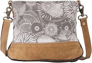 Myra Bag Saplings Upcycled Canvas & Leather Shoulder Bag S-1469