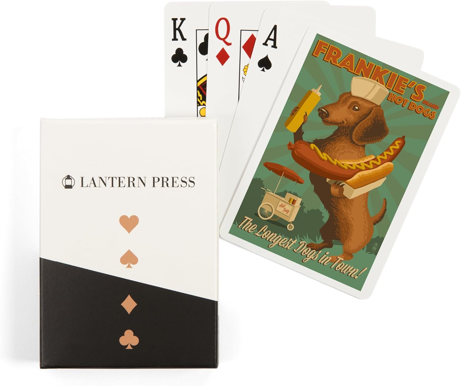 Lantern Press Dachshund, Retro Hotdog Ad, 52 Playing Cards for Adults, Poker Size Card Deck