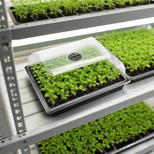 Miniatura 24 de Bandejas de inicio de semillas resistentes con cúpulas de humedad de 5 pulgadas de alto y células profundas de 2.75 pulgadas - Paquete de 3