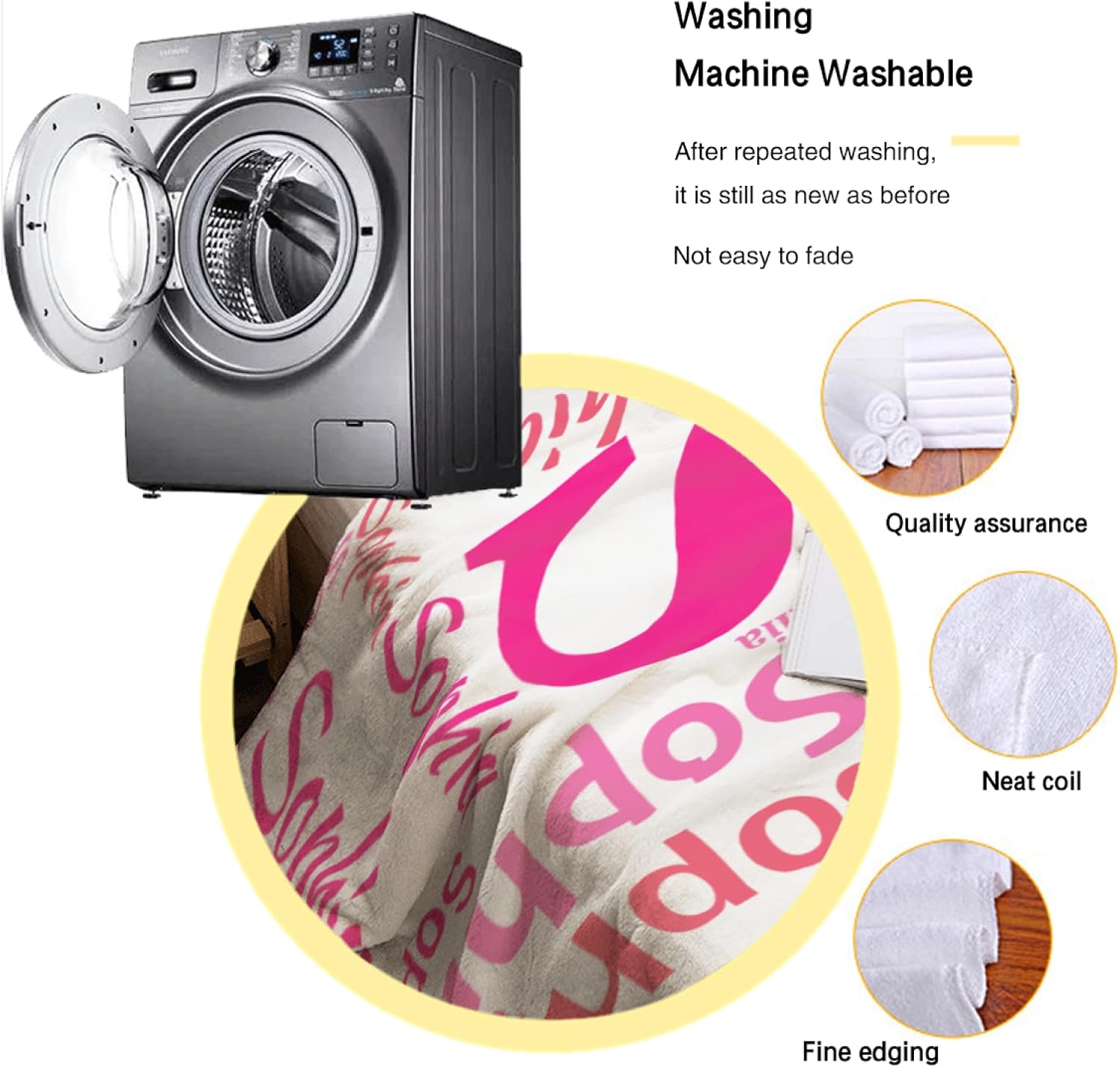 Custom Blanket Personalized Name Blanket Baby Kids Adults Made in USA,Customized Word Art Blankets and Throws-Flannel,50" x 60"