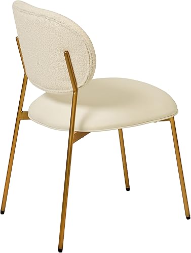 Miniatura 5 de Tov Furniture McKenzie - Silla de comedor apilable de cuero vegano negro - Juego de 2