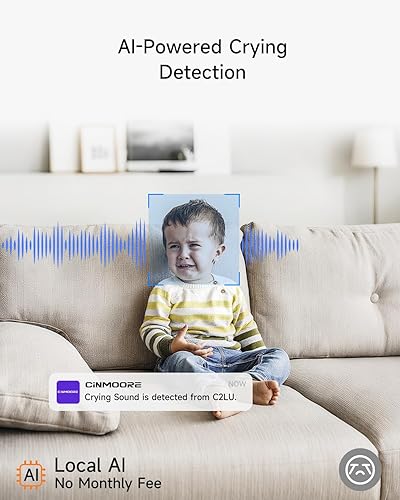 Miniatura 3 de Cámara de seguridad para interiores con tarjeta de 32 GB, cámara para bebéperromascota de 2.5 K con zoom 4X, detección de IA sin humanos,