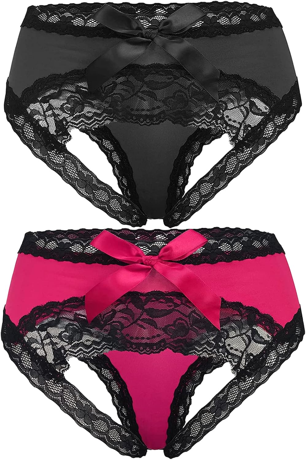 Plus Size Panties For Women Midnight Sexy Bow Lace Underwear Cute Briefs