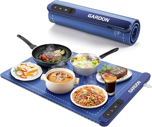 Miniatura 10 de Gardon Tapete de calentamiento para alimentos – Calentadores de alimentos de 18 x 11 pulgadas para fiestas, bufé, bandeja calentadora eléctrica con