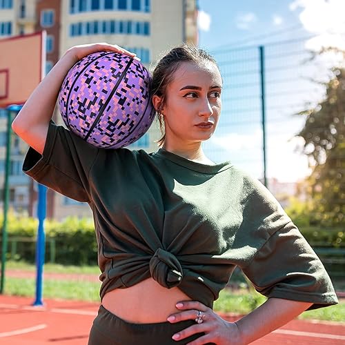 Miniatura 97 de Balón de baloncesto de goma oficial para interiores y exteriores, para hombres, tamaño 3/4/5/6/7 para niños, jóvenes, adolescentes, niños y niñas,