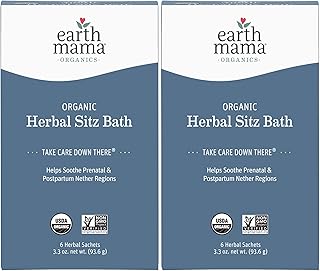 Earth Mama Organic Herbal Sitz Bath | Pregnancy & Postpartum Care, Soothing Sitz Bath for Hemorrhoids Recovery with Witch Hazel, & Calendula, 6-Count (2-Pack)