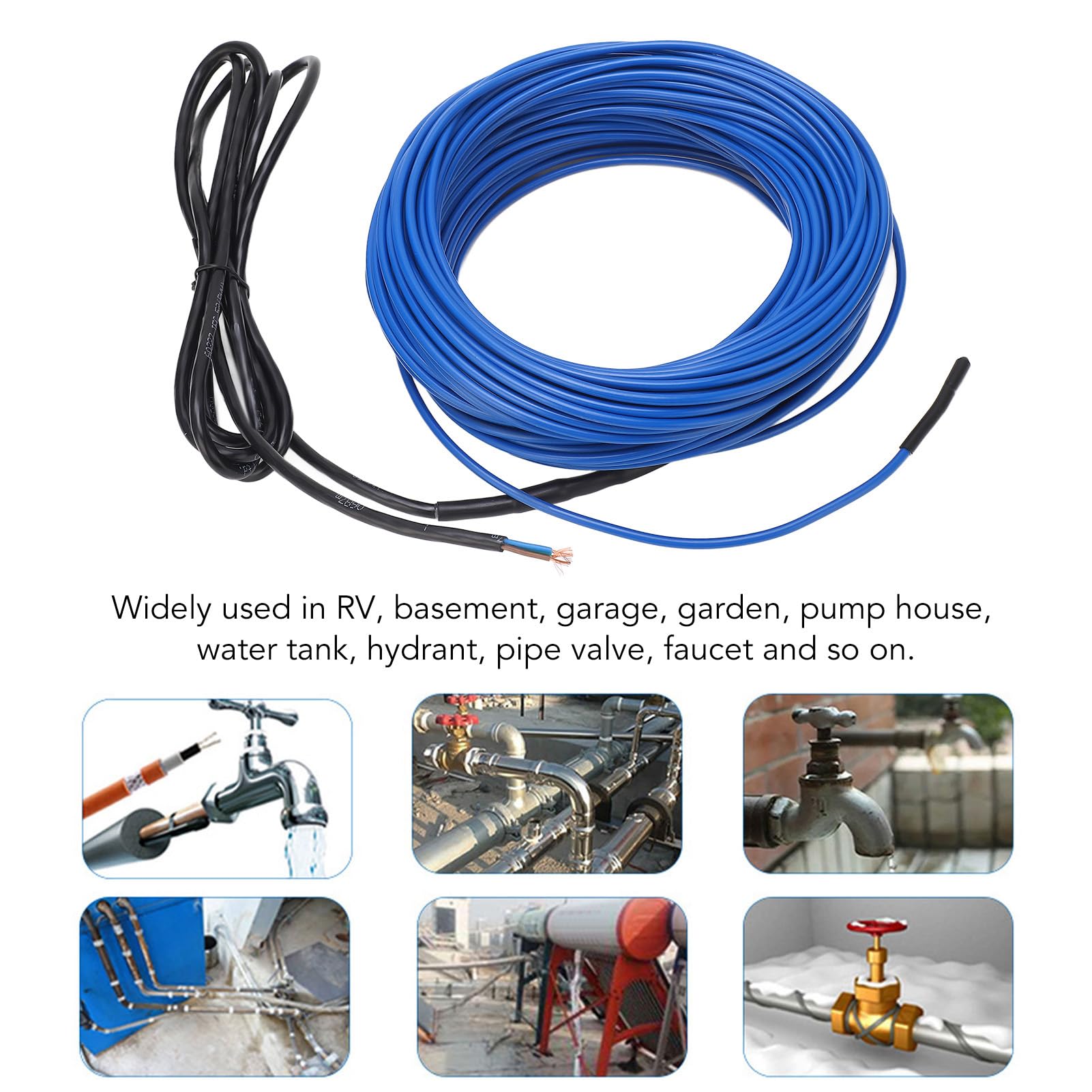 Cavo Scaldante 20 M, Riscaldamento Rapido, Protezione Tubi, Impermeabile IPx7, 300 W, per, Scantinati, Garage (220-240v)