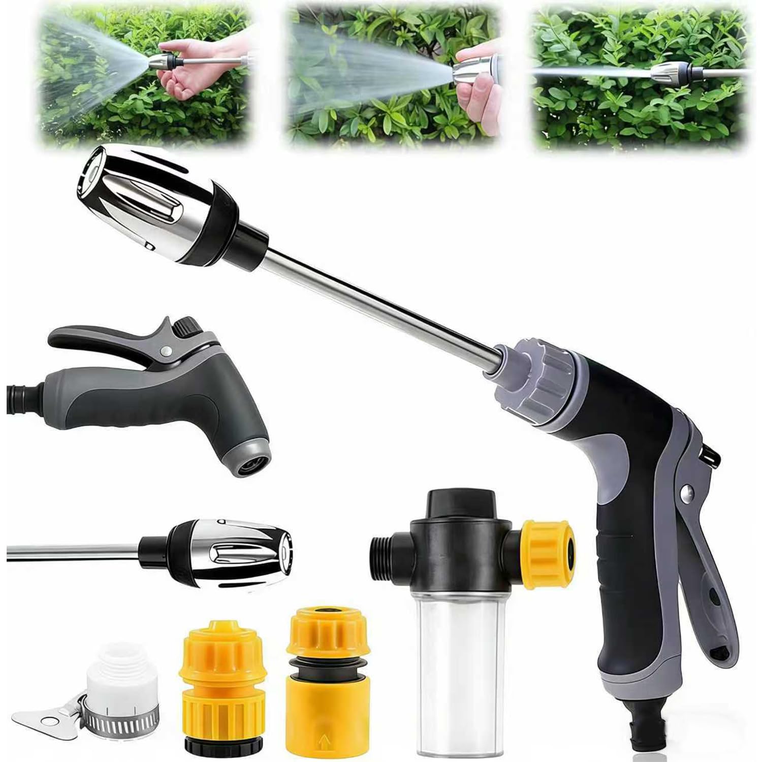 Power Jet Hochdruckpistole, 2026 Neues Hochdruckpistole für Gartenschlauch, Powerjet Hochdruckpistoles Mit 3 SprüHmodi, Ideal Für Autowäsche, Garten & Terrasse