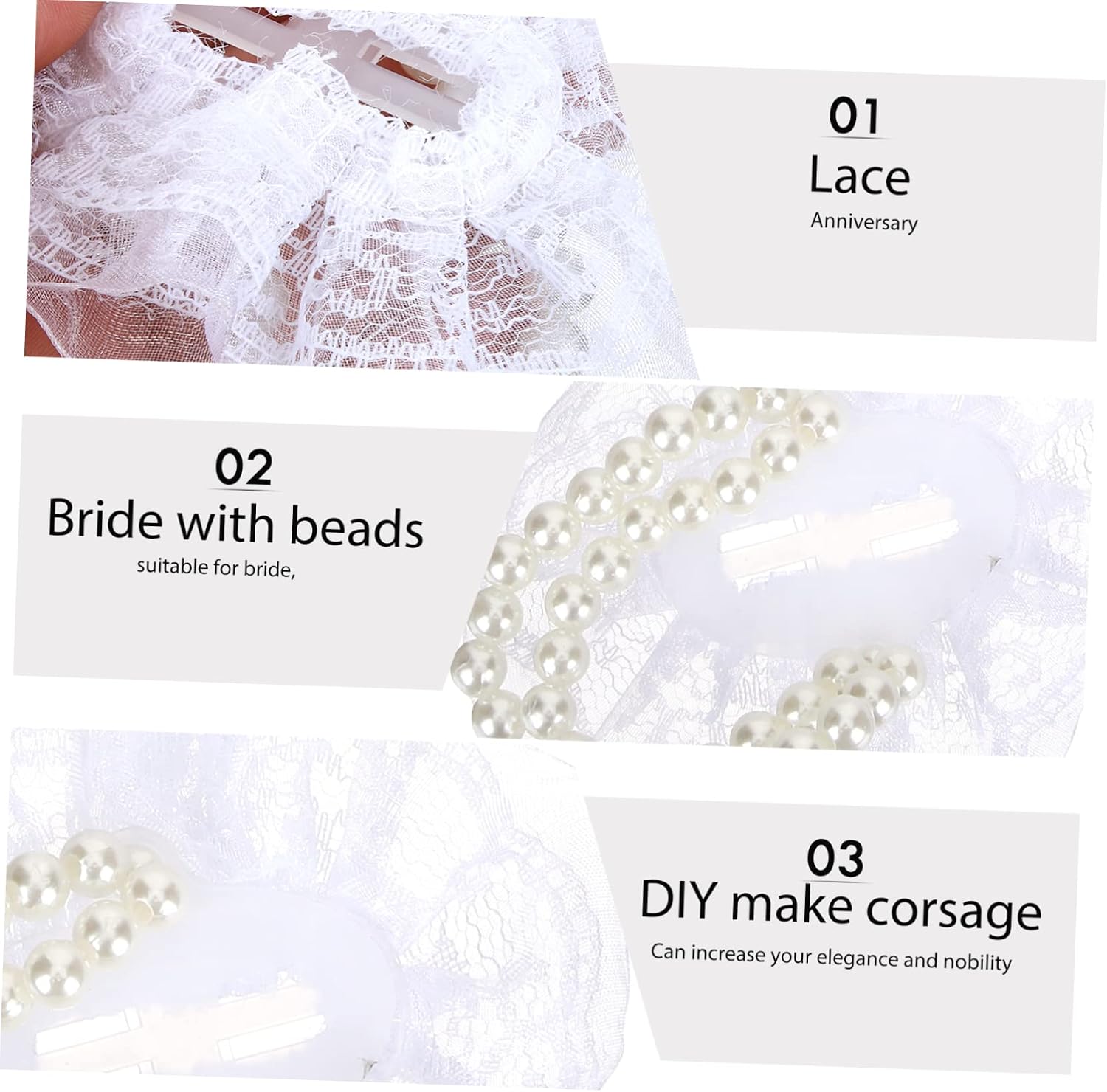 IWOWHERO 12pcs Lace Corsage Wristlet Bands Wrist Corsage Bracelets for Weddings Bridal Showers and Special Occasions Elegant Floral Accessory