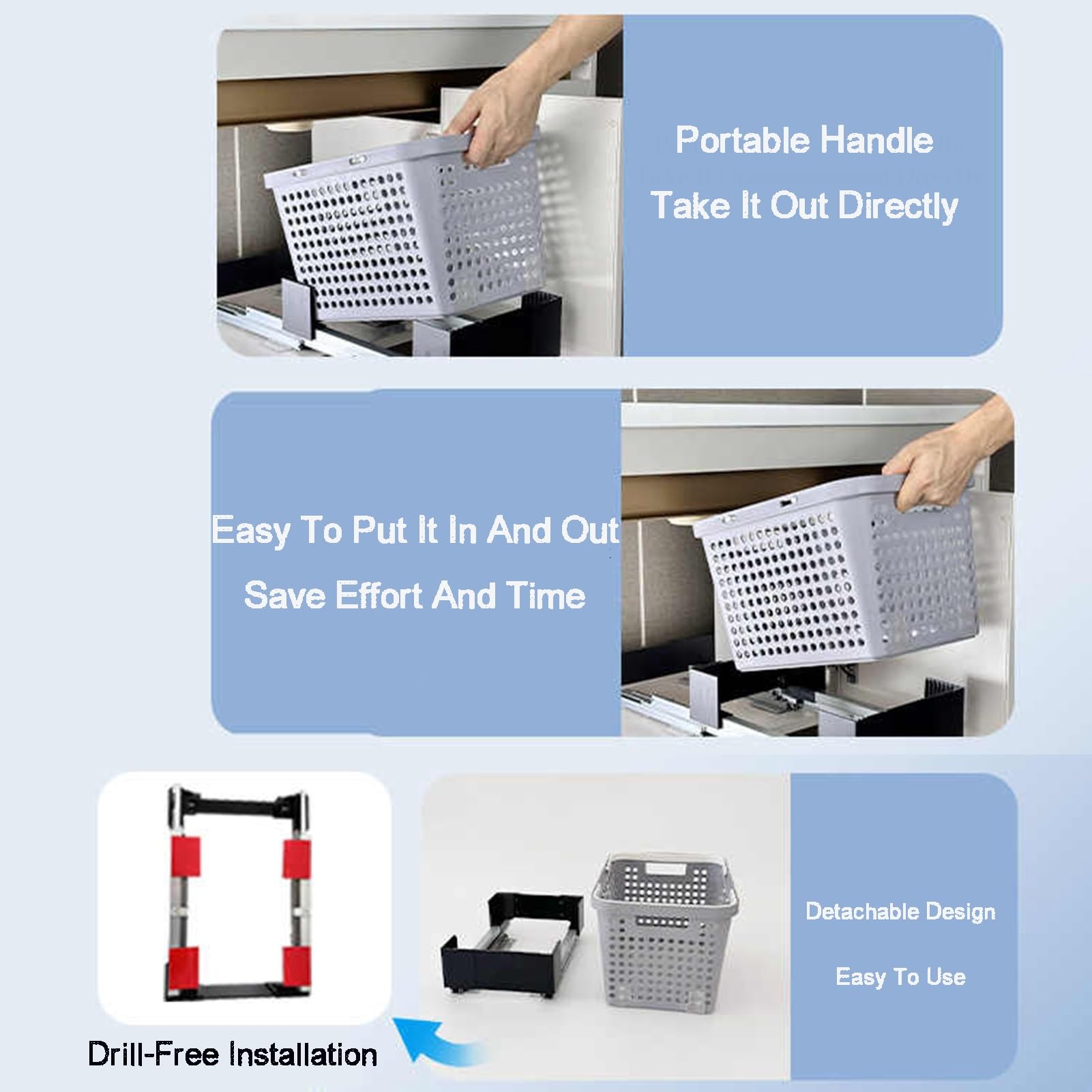 Stapelbare Lagerbehälter, Ausziehbarer Schubladen-Organizer, Lagerbehälter, An Regalen Befestigt, For Home Office Schlafzimmer Waschküche(Color4)