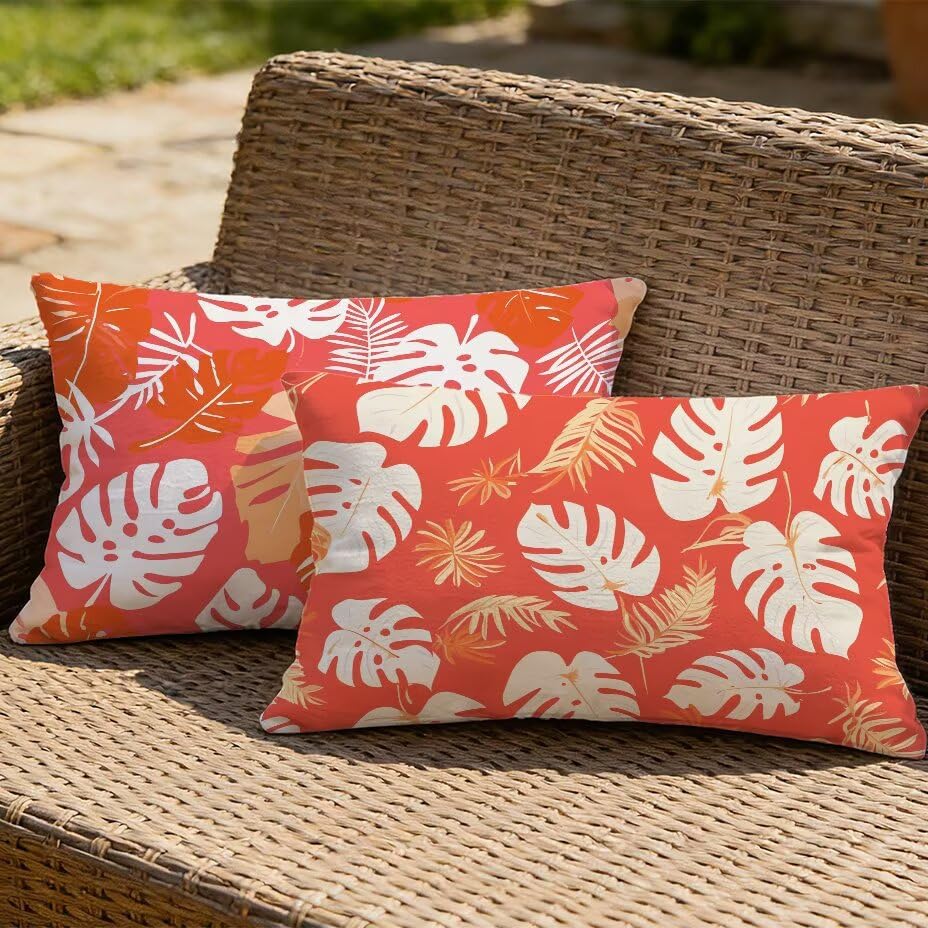 Coussin de jardin 50x70 rouge résistant aux taches d'eau et décoloration solaire