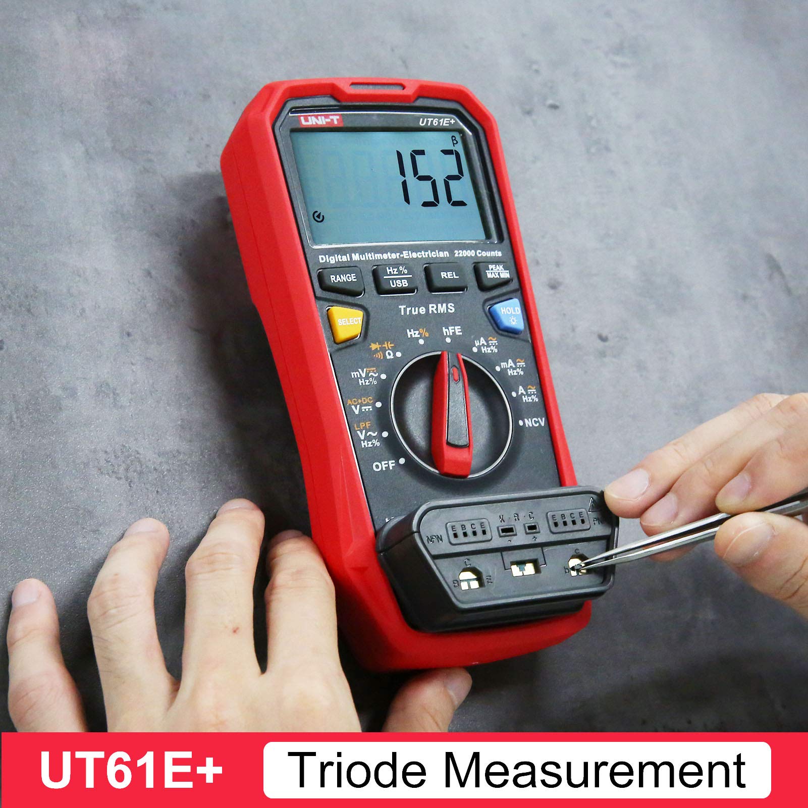 UNI-T UT61E+ 1000 V 20 A Digital Multimeter 22000 Counts Anzeige NCV hFE Auto Range True RMS AC/DC Spannung Strom Widerstand Kapazität Tester