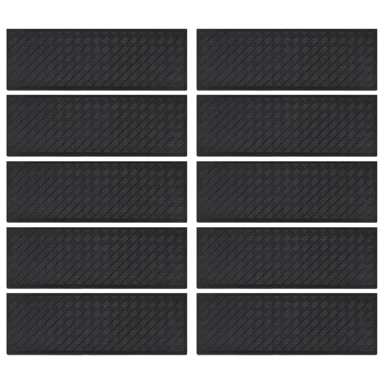 Tidyard Marches d'escalier 10 pcs 25x75 cm Caoutchouc, Tapis de Sécurité Antidérapant Marchette escalier d'intérieur pour Animaux Domestiques et Personnes Agée Style F