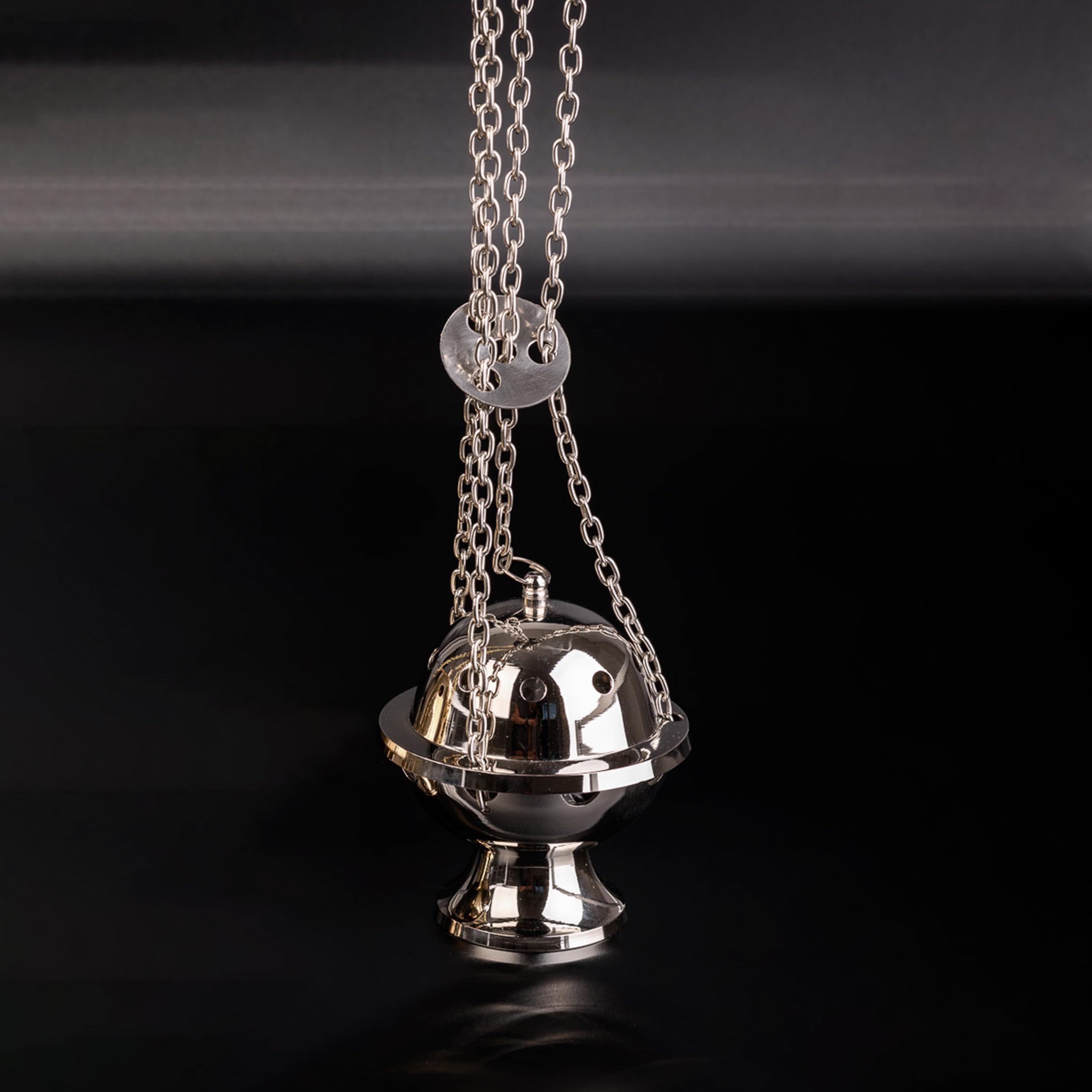 NKlaus Weihrauchschwenker weihrauchschwenker mit Kette, Messing, 1 Stück | vernickelt; Höhe: 11cm; Durchmesser: 9,5cm; Gewicht: 0,7kg; 0,7kg; 60cm; 11cm; 9,5cm