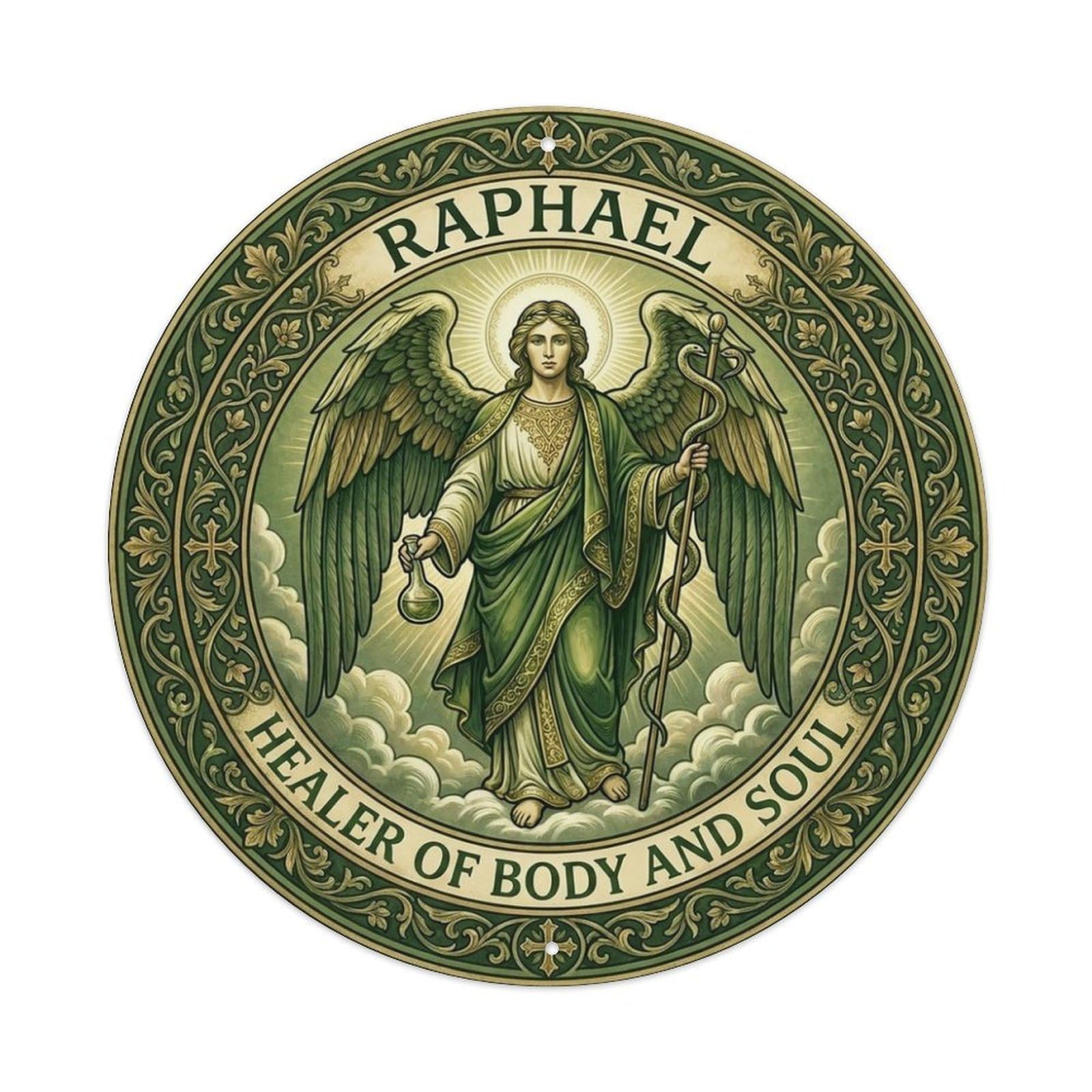Archangel Raphael Healer of Body And Soul Divine Grace Metal Tin Sign