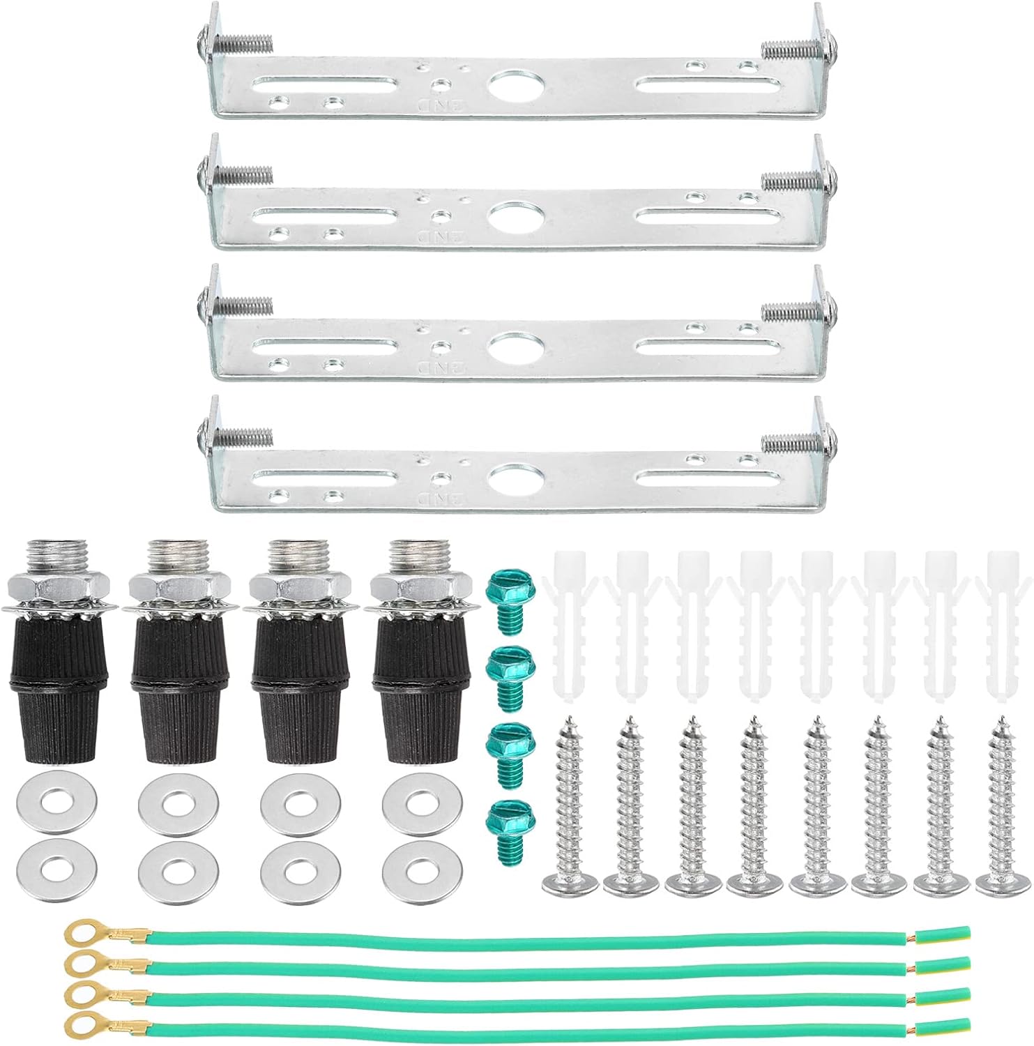 MECCANIXITY Ceiling Light Plate Kit 155x20x15mm Lighting Fixture Mounting Bracket for Home Office Chandelier, 4 Set
