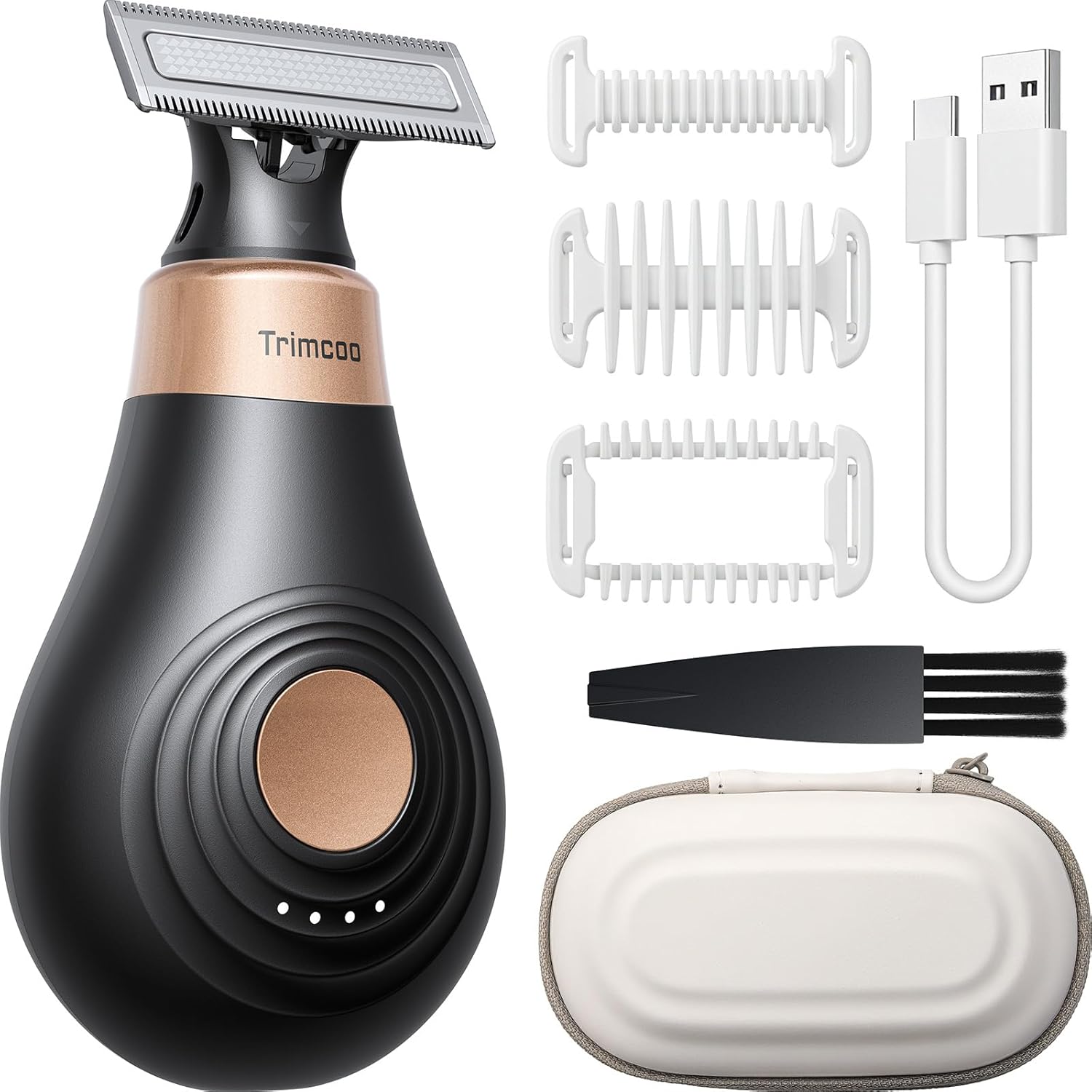 2026 New Bikini Trimmer for Women - Small EButPowerful Electric Razors, Intimate Pubic Hair/Lady Facial Painless Removal, USB-C Cordless Body Shaver for Trip,Replaceable Wet/Dry Blade, Black
