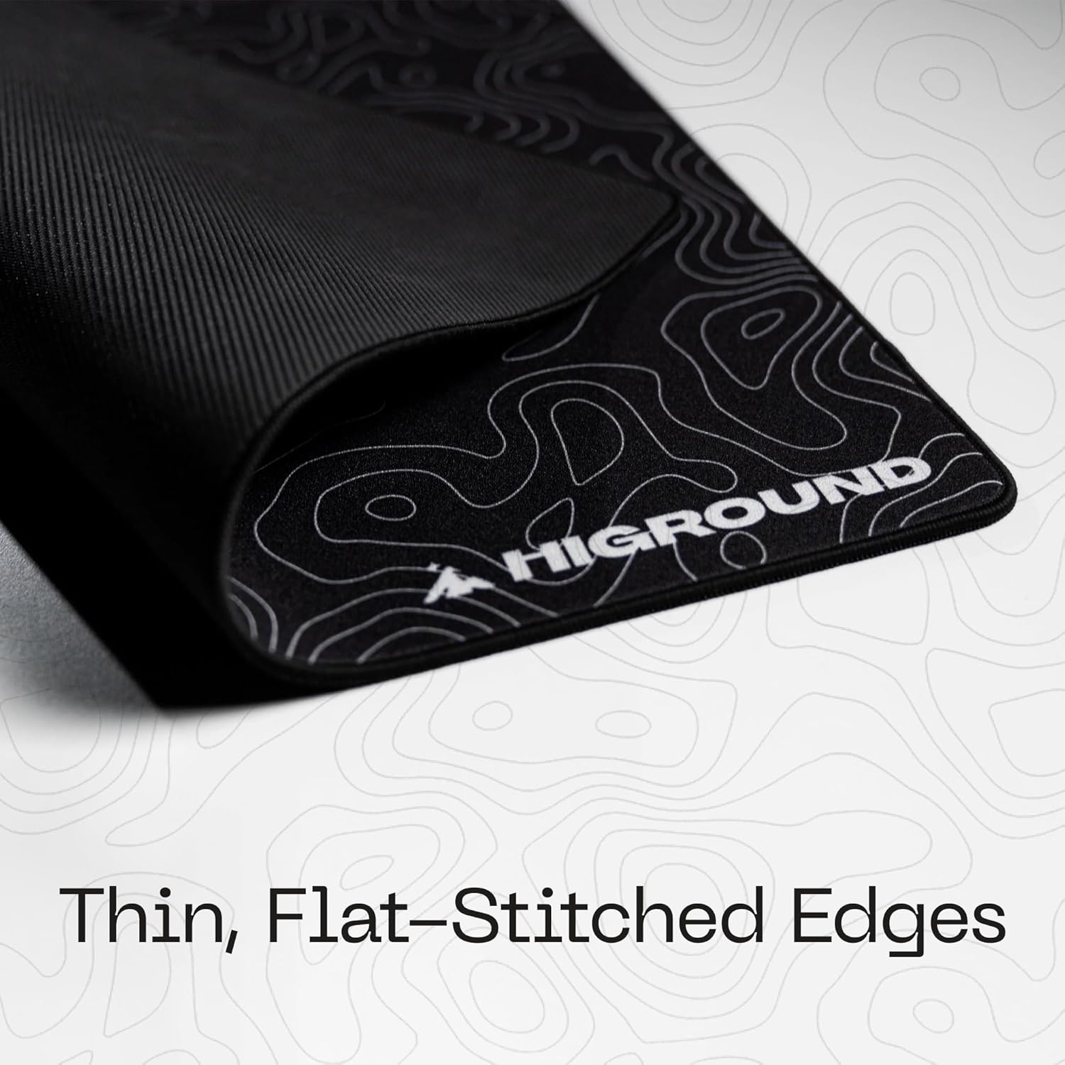 Higround BLACKICE Large Topograph Gaming Mousepad, Cool Medium Speed Desk Mousepad, Computer Mouse Mat, Flat Stitched Edge, Full Range of Motion, Non-Slip Rubber Base, Perfect for Gamers & Office Use