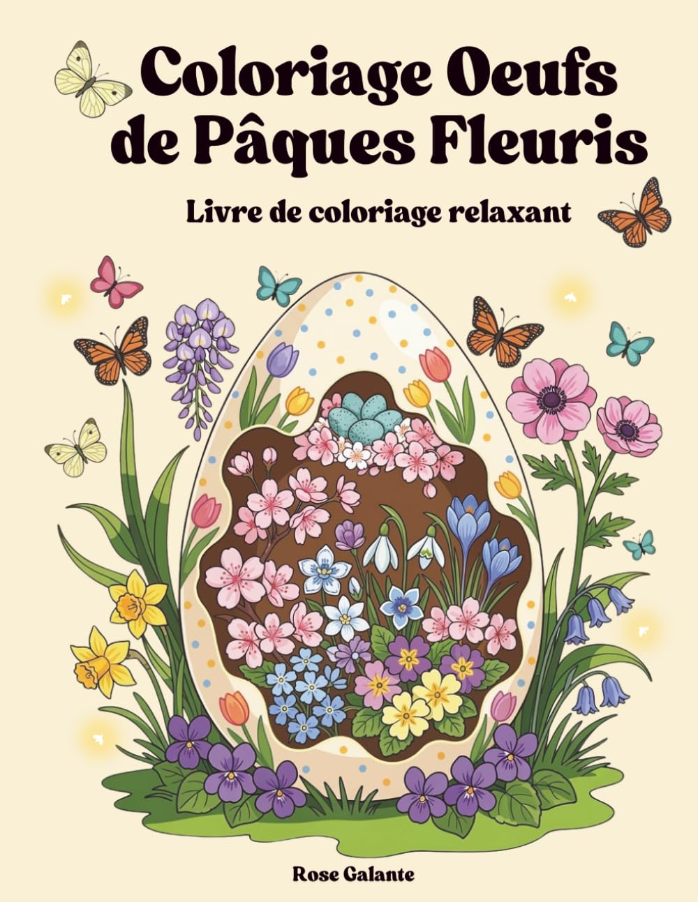 Coloriage Œufs de Pâques Fleuris: Œufs de Pâques fêlés avec de magnifiques bouquets de fleurs – Livre de coloriage relaxant pour adultes et adolescents.