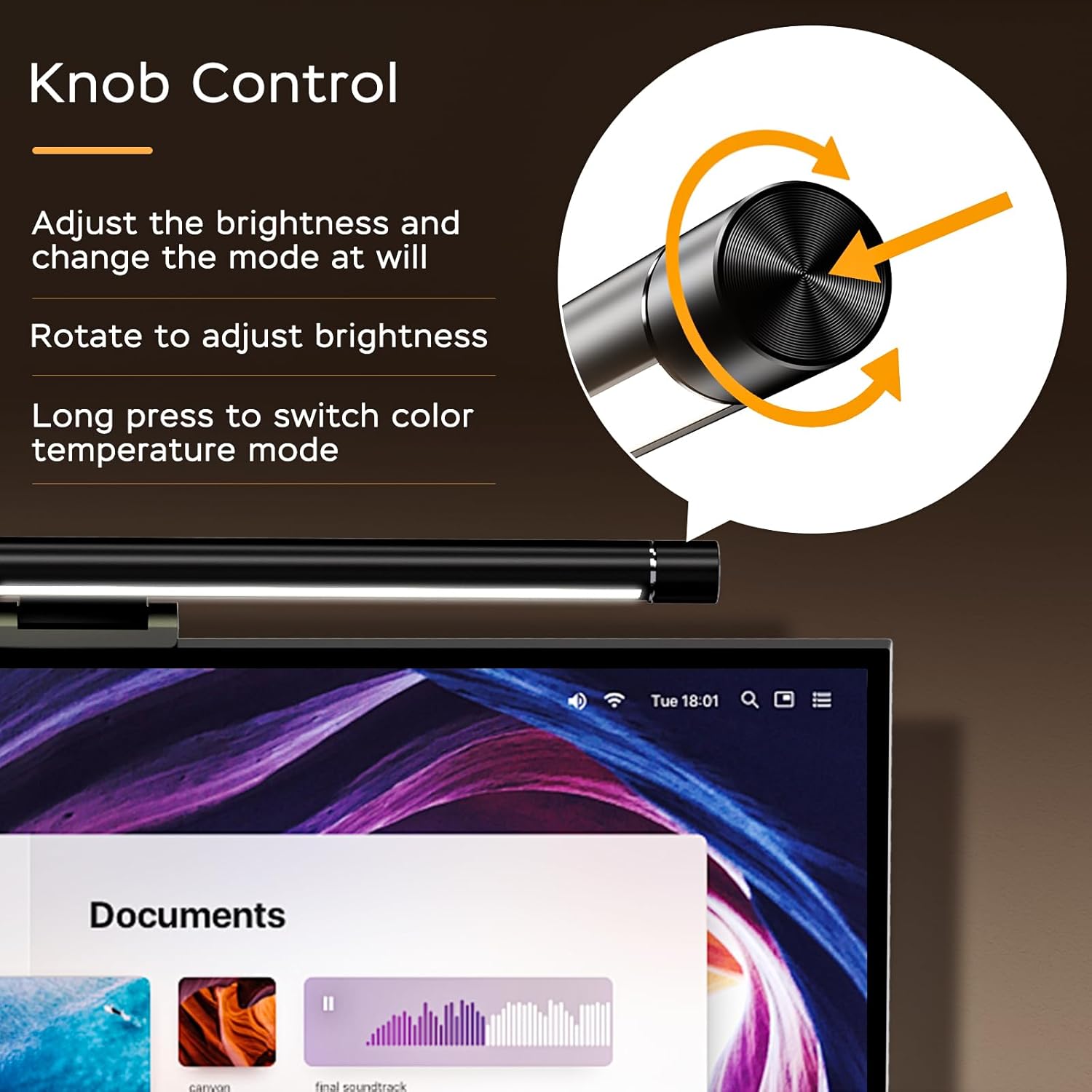 Monitor Light Bar，Computer Light Bar， Dimmable Screen USB Reading Lamps, Suitable for Flat-PanelDisplays of Different Sizes, USB Powered,No-Glare Eye Protection Home Office LED Work Light