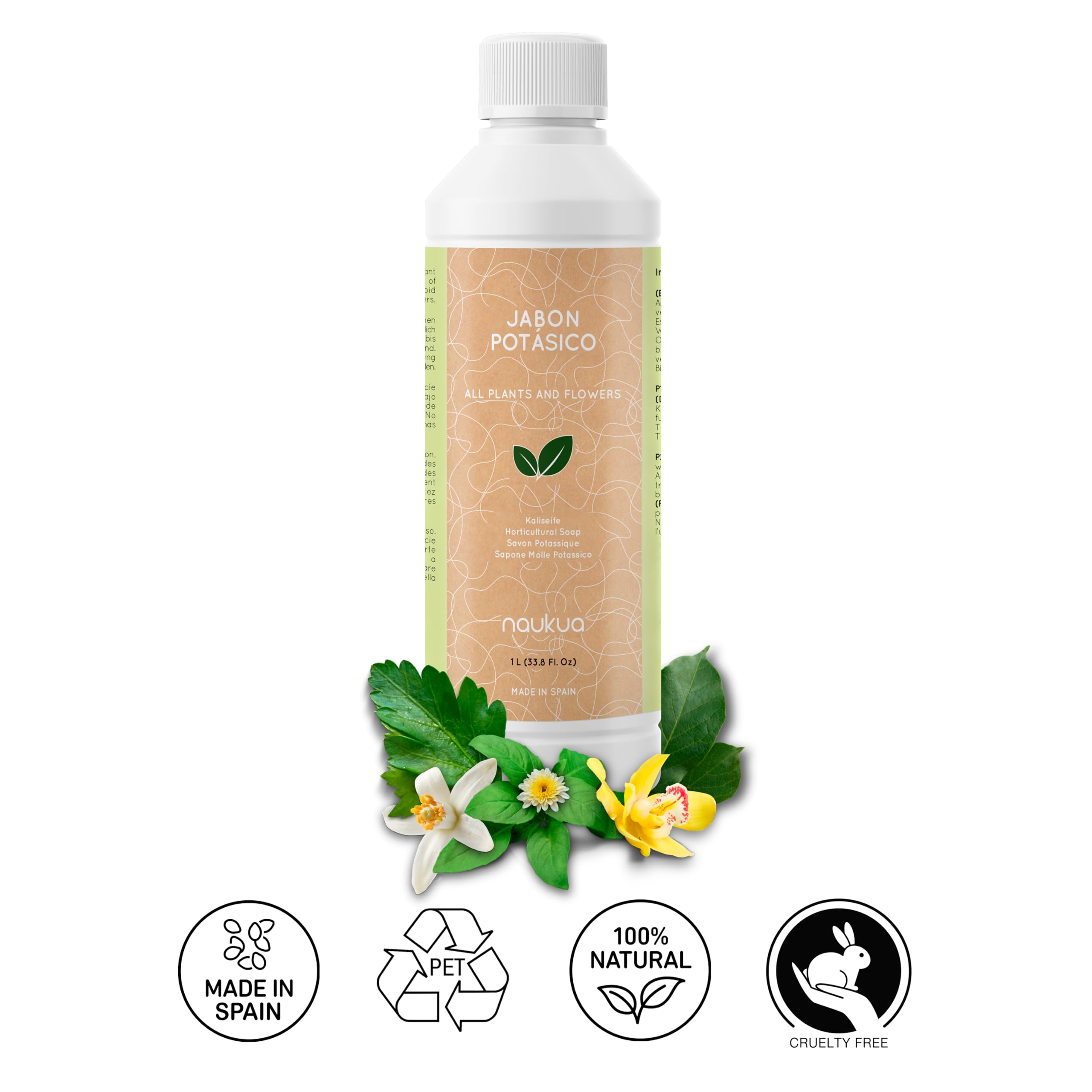 1L Savon Potassique Concentré - 100% Naturel Ecologique - Améliore et Active Les défenses Naturelles des Plantes d'intérieur et d'extérieur - Agit Rapidement et efficacement