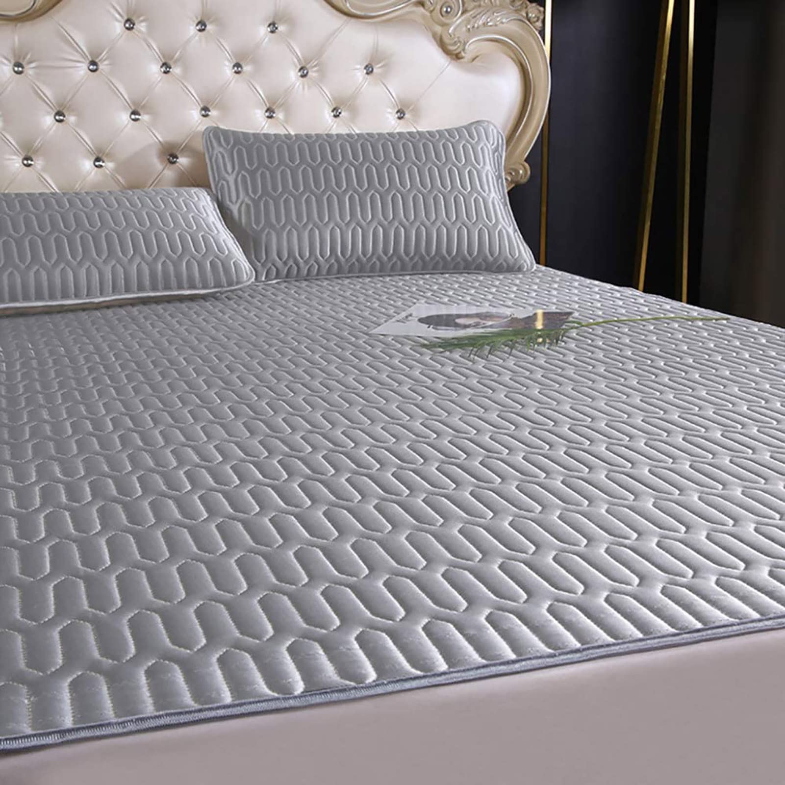 Almohadilla de gel de colchón con termorregulación activa y funda de almohada ergonómica