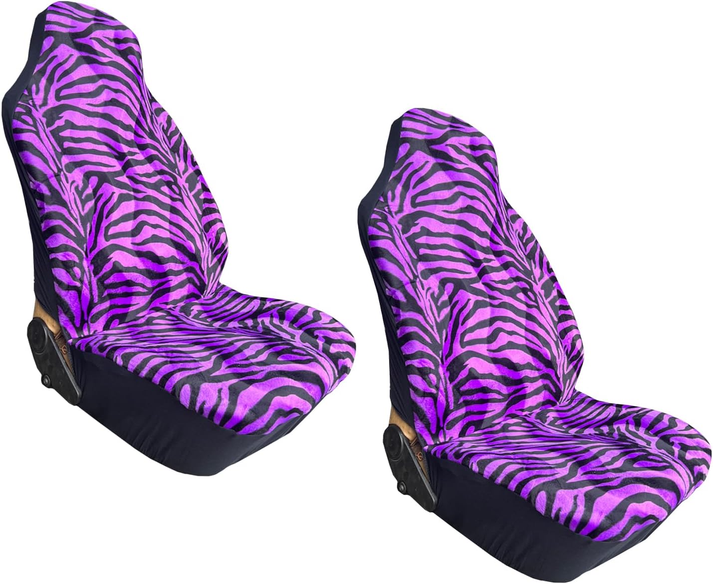 C.P.R. New Purple & Black Zebra Animal Print High Back Seat Cover Pair - 2PC