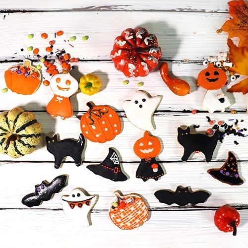 Miniatura 7 de Juego de 6 cortadores de galletas de acero inoxidable para Halloween, calabaza, murciélago, fantasma, sombrero de bruja, gato, hombre de calabaza