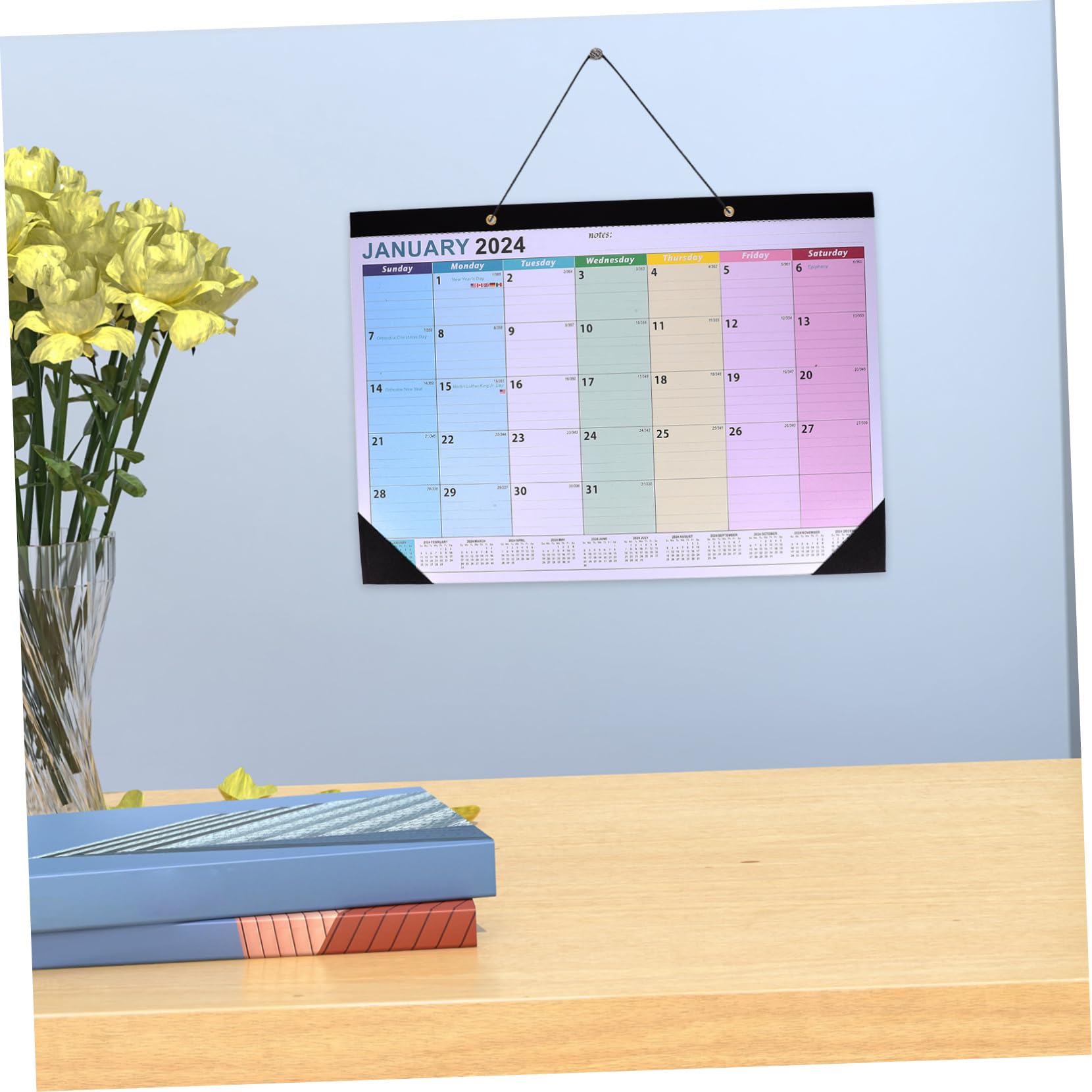 Lurrose 5stücke Hängender Monatskalender Englischer Wandkalender Mit Notizfeldern Für Planung Und Organisation Praktischer Und Stilvoller Wandkalender Für Zuhause Und Büro