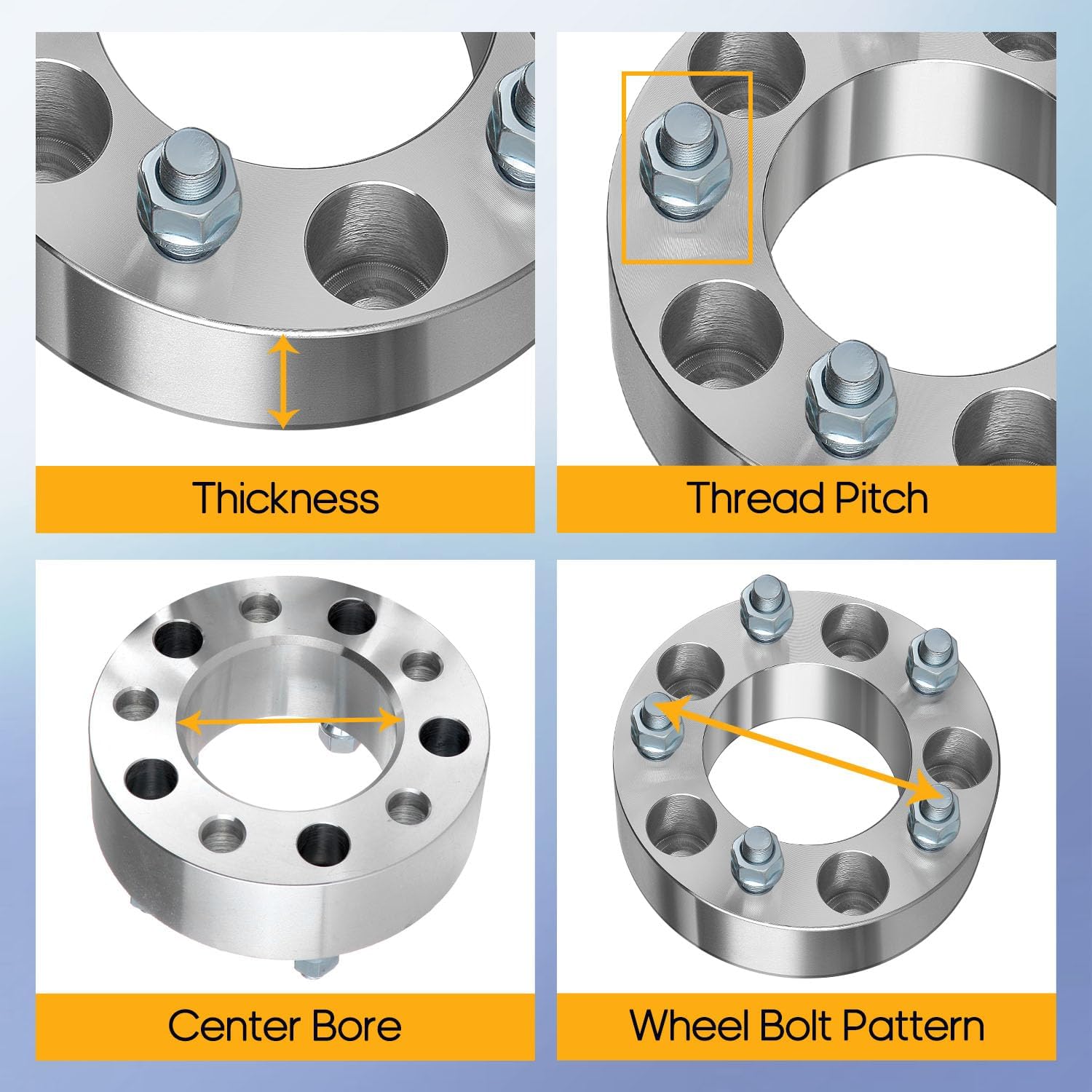 OCPTY 5x5 to 5x5 Wheel Spacers for Astro for Commander for DeVille for Grand Cherokee for LeSabre 2 inch 1/2 Studs 87.1mm Hub Bore Forged Wheel Spacers 5 lug 2PCS