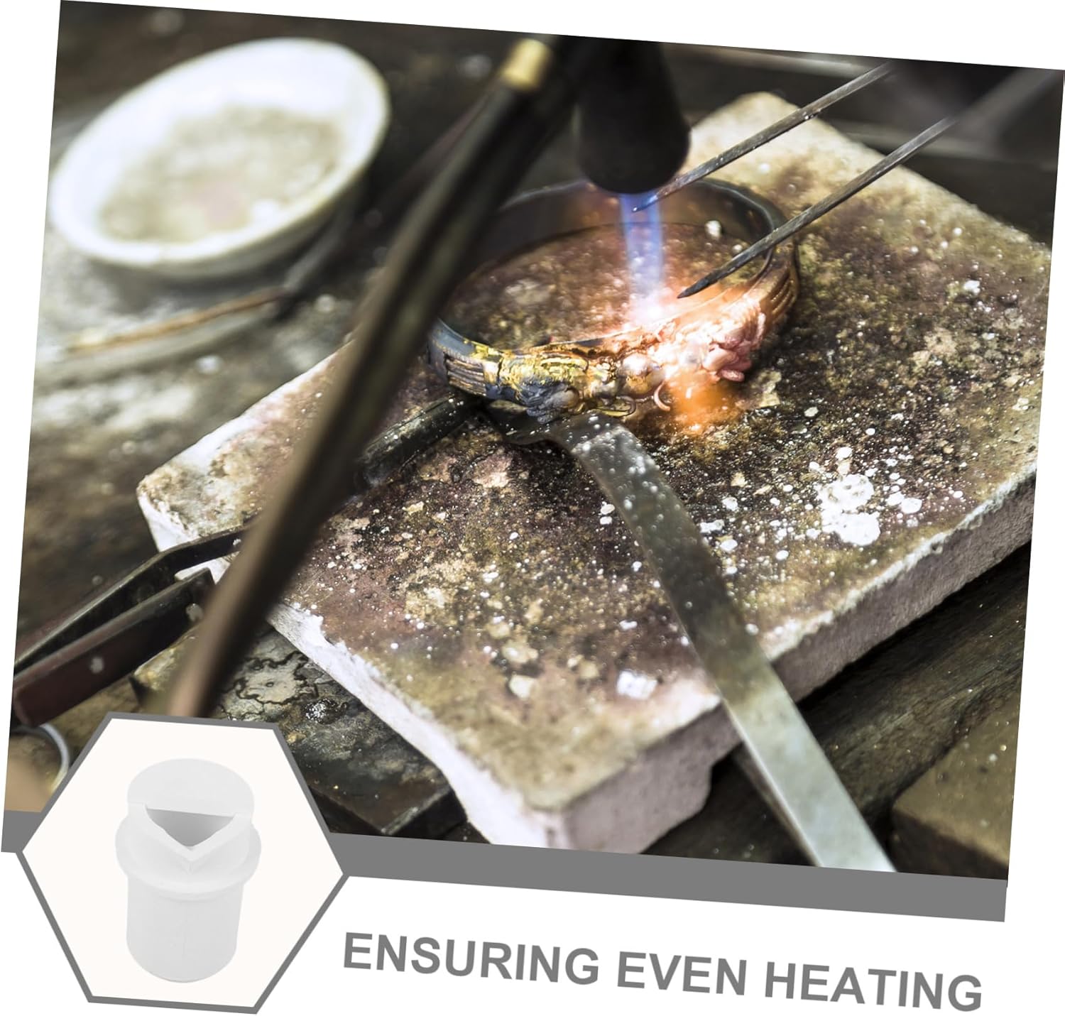 3pcs Crucible Melting Cup Quartz Crucible with Lid for Jewelry and Metalworking High Heat Laboratory Casting for Melting Metals Efficient for Professionals and Hobbyists