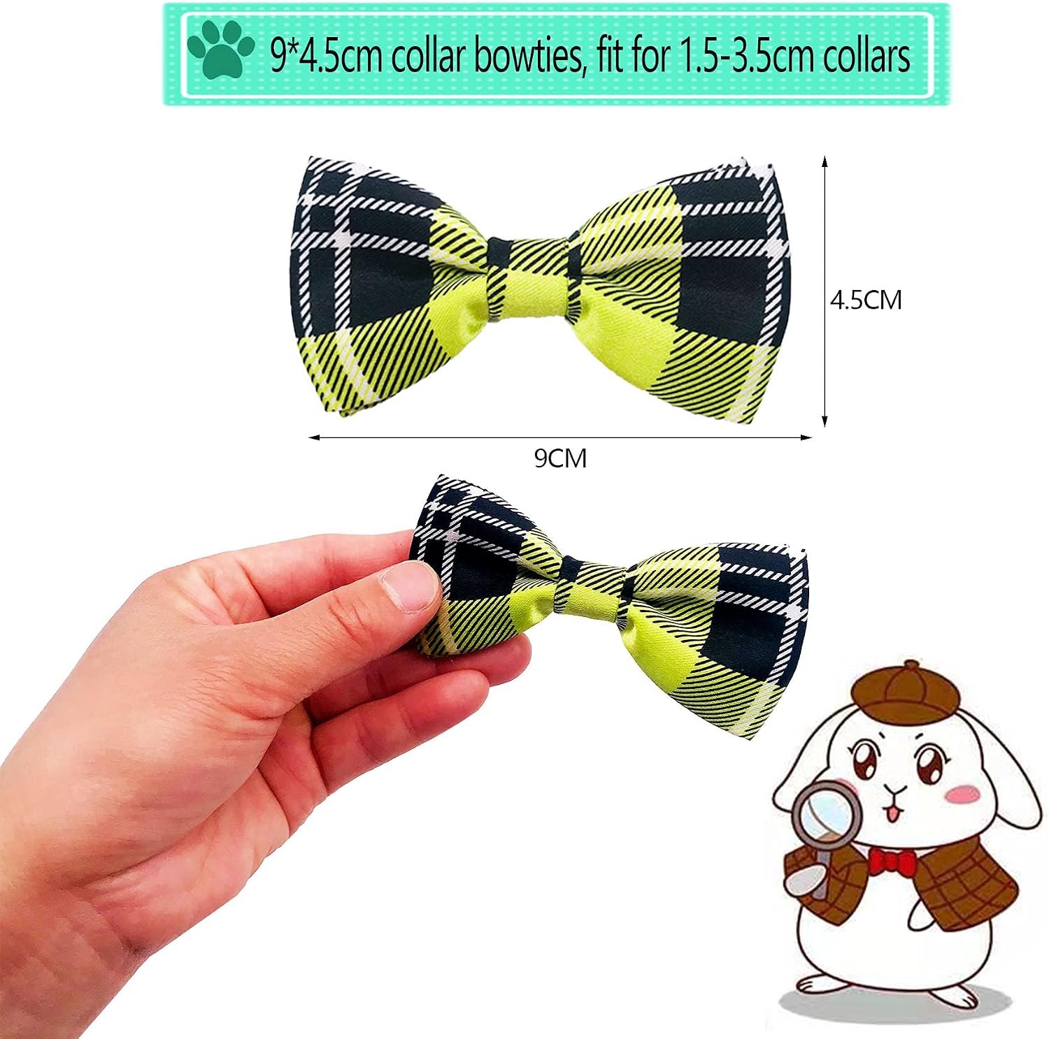 JpGdn 20pcs Dog Collar Bow Ties Puppies Cats Collar Charms Adjustable Slides for Small Medium Puppy Doggies Animals Birthday Party Festival Costume Grooming Accessories - Image 5