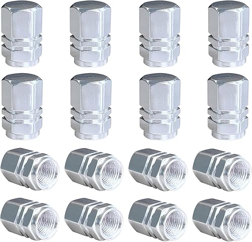 Miniatura 7 de 8 tapones para válvulas de neumáticos de automóvil, cubiertas de aleación de aluminio con anillo de goma, resistentes a la corrosión, herméticas a