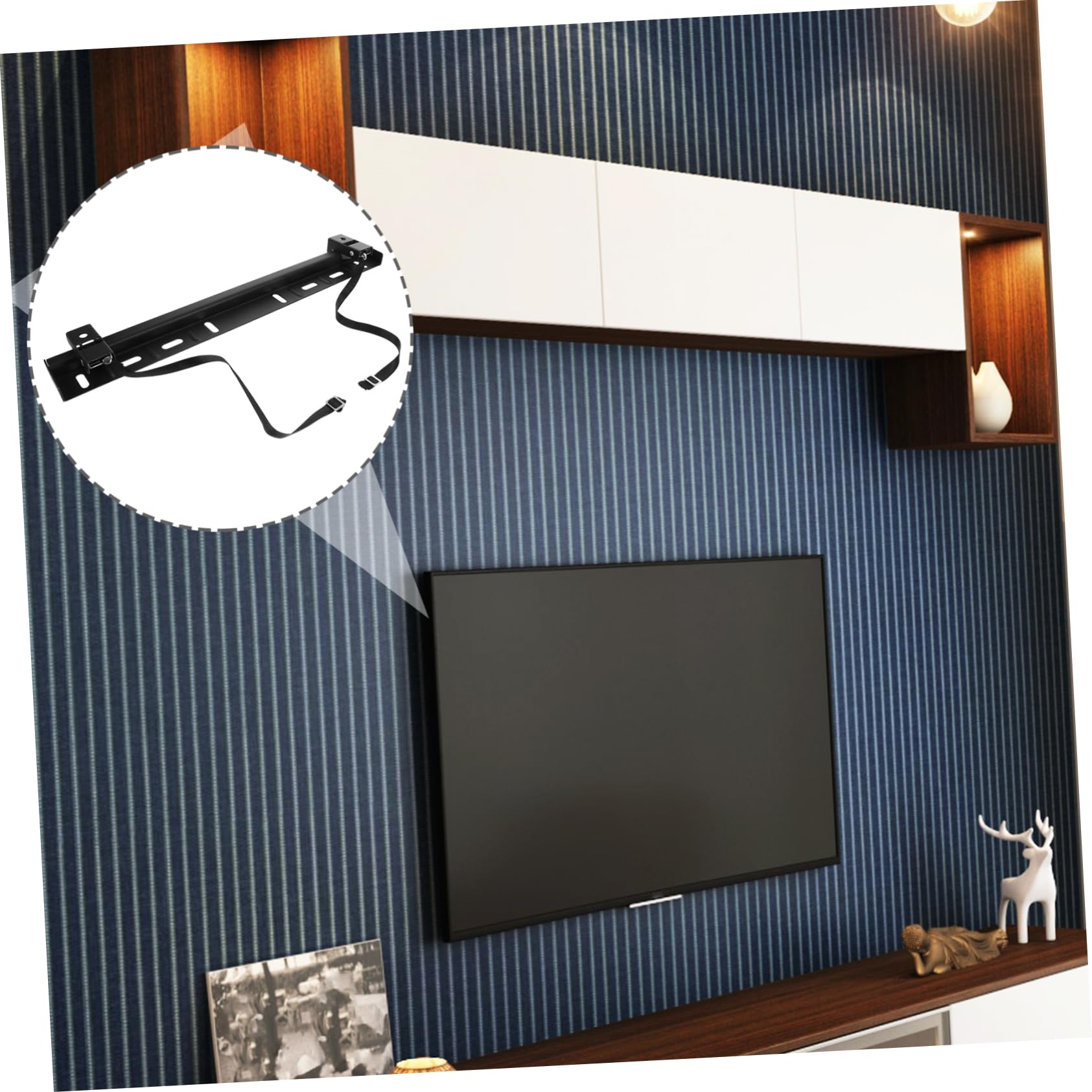 Uchwyt ścienny do telewizora bez wiercenia do telewizorów 32-65 cali - Adjuble L-Sd Design, bez kolców i przyjazny dla najemców, łatwy montaż do salonu lub sypialni, oszczędność miejsca Solut