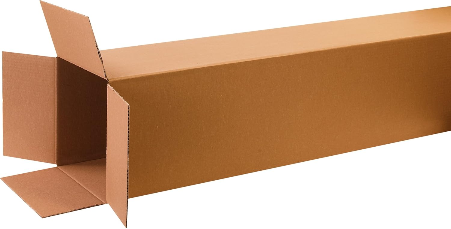 PARTNERS BRAND 12 x 12 x 60 Corrugated Cardboard Boxes, Tall 12"L x 12"W x 60"H, Pack of 10 | Shipping, Packaging, Moving, Storage Box for Home or Business, Strong Wholesale Bulk Boxes
