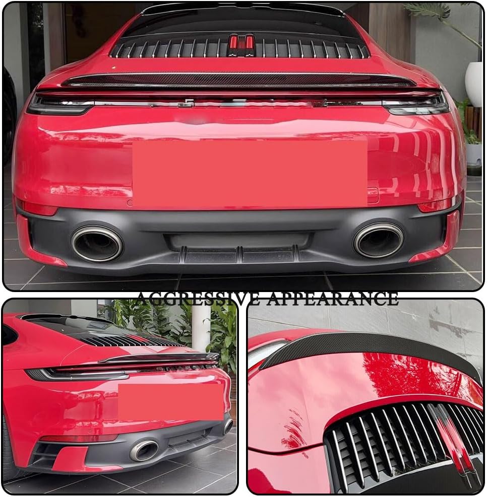 Dry Carbon Fiber Rear Trunk Spoiler for Porsche 911 992 Carrera 4 S 4S Targa 4S 2-Door 2019-2023 Rear Boot Highkick Wing Lip Car Roof Window Top Wing Lip Facotry Outlet