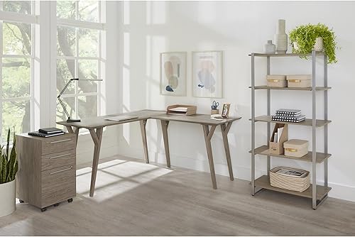 Miniatura 8 de Realspace Trezza - Estantería con 4 estantes de 60 pulgadas de alto, roble claro