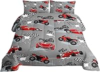 Vista 3 de Axolotl Kid Comforter Set Twin Size,Racing Car Bedding Set for Boys Girls Teen Kids Children Racing Gifts,Race Cars Quilt Bed Set with 1 Comforter 2