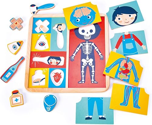 Miniatura 2 de Tender Leaf Toys - Ouch Puzzle - Rompecabezas educativo de doble cara con bandeja de almacenamiento - Promueve el juego de roles imaginario y