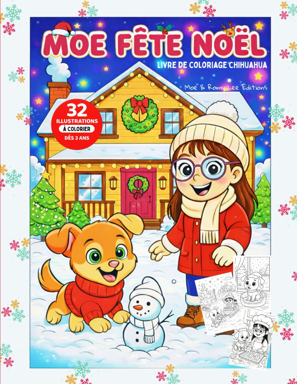 Moe fête Noël (Livre de coloriage Chihuahua - Moe & Romy Lee)