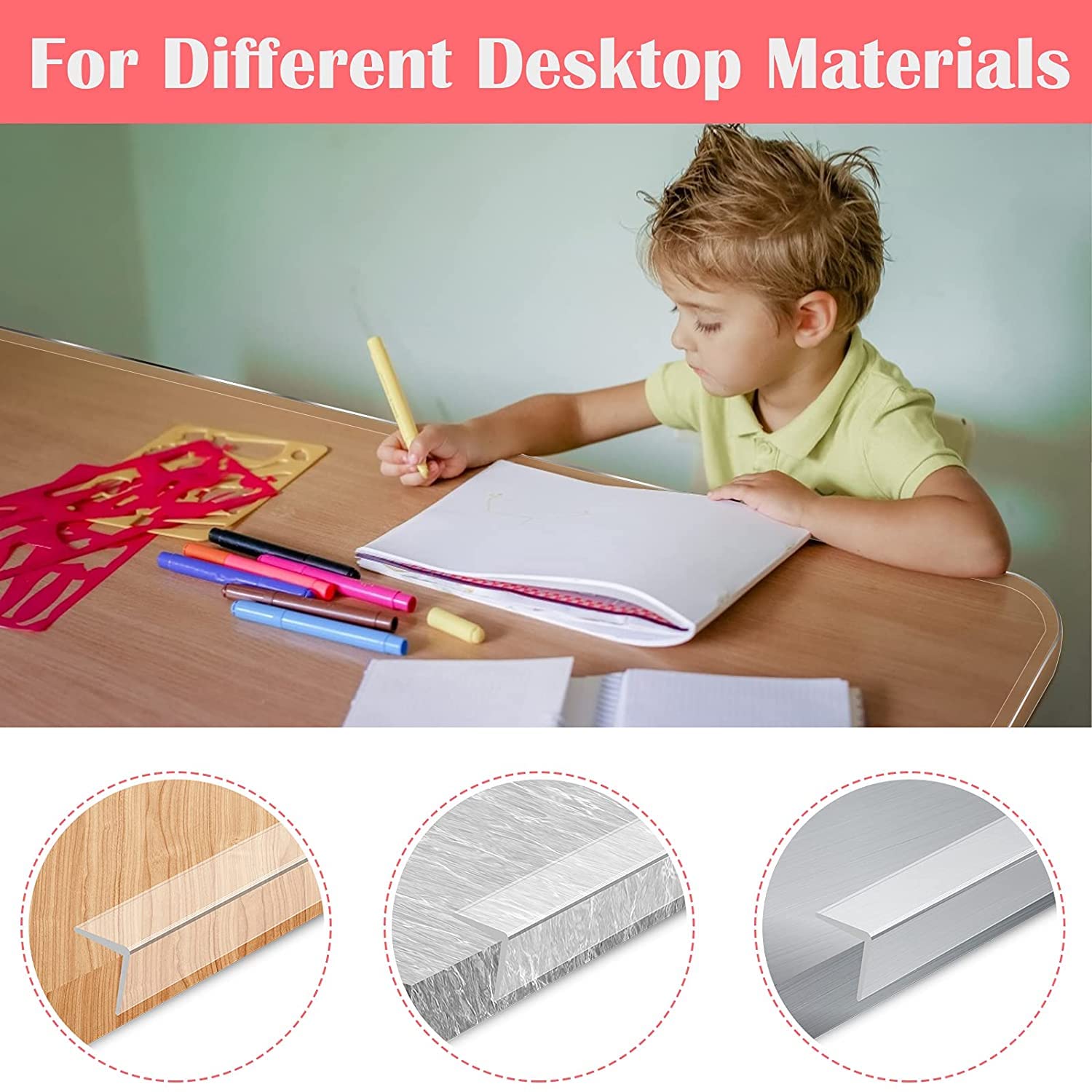 Tira protectora de borde de silicona de 15 pies, protectores de esquina suaves para niños, protectores de esquina adhesivos de precinta para muebles contra esquinas afiladas para gabinetes