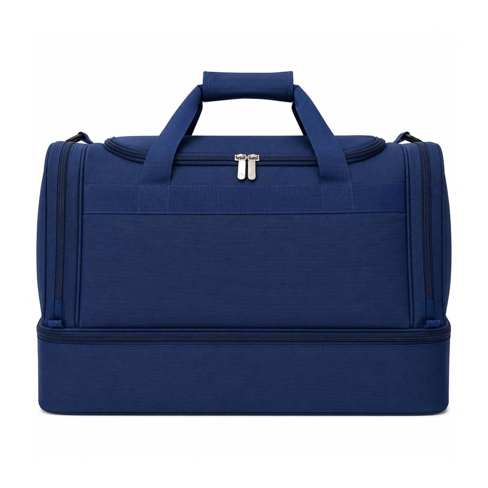 Borsone Viaggio Rettangolare Separazione Asciutto-Bagnato Borsone con Scomparto Separato Tessuto Oxford Borsa a Doppia Cerniera, Array, Blu Scuro, L