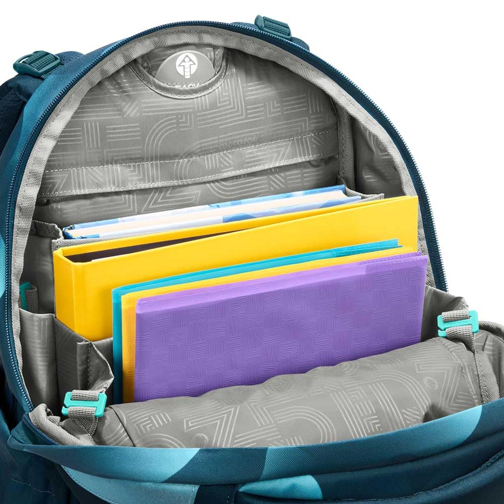 coocazoo MATE Schulranzen-Set 3tlg für Mädchen und Jungen ab der 4. Klasse mit Rucksack. Schlamperetui und Sportbeutel (Aqua Flow)